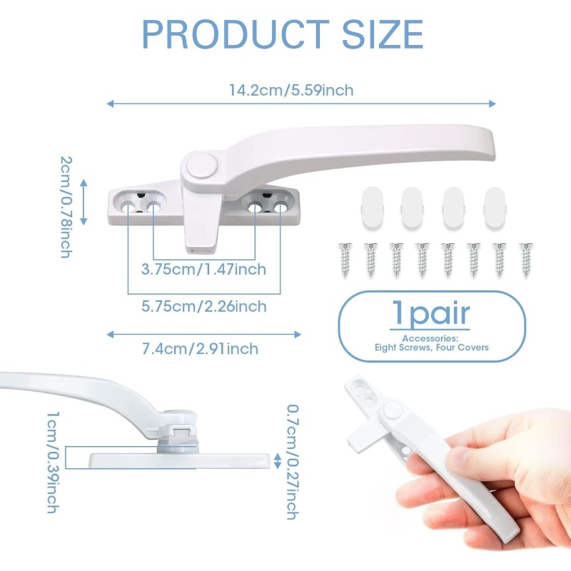 Glass Window Lock Handle 2Pcs  - đánh giá và giá Furniture Hardware Fitting