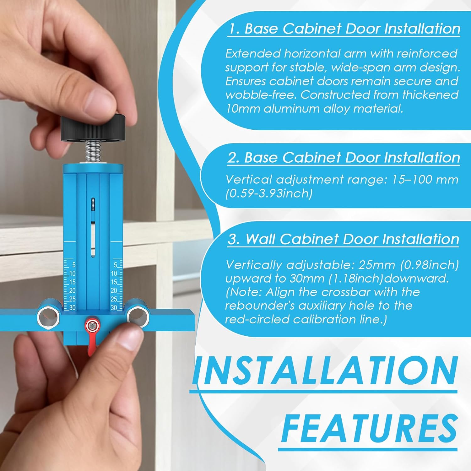 3 in 1 Cabinet Door Mounting J - đánh giá và giá Furniture Hardware Jig